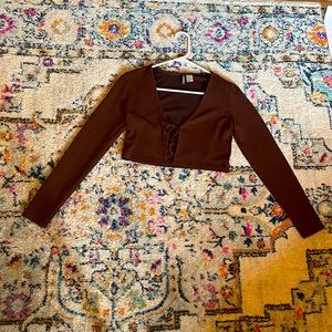 H&M Thin brown cover up top